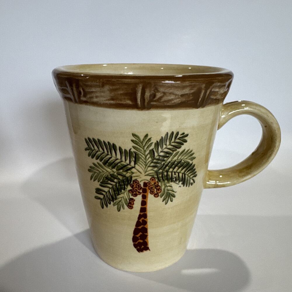 Home Trends WEST PALM Coffee Tea Mug Palm Tree Bamboo Border Replacement - Picture 3 of 8